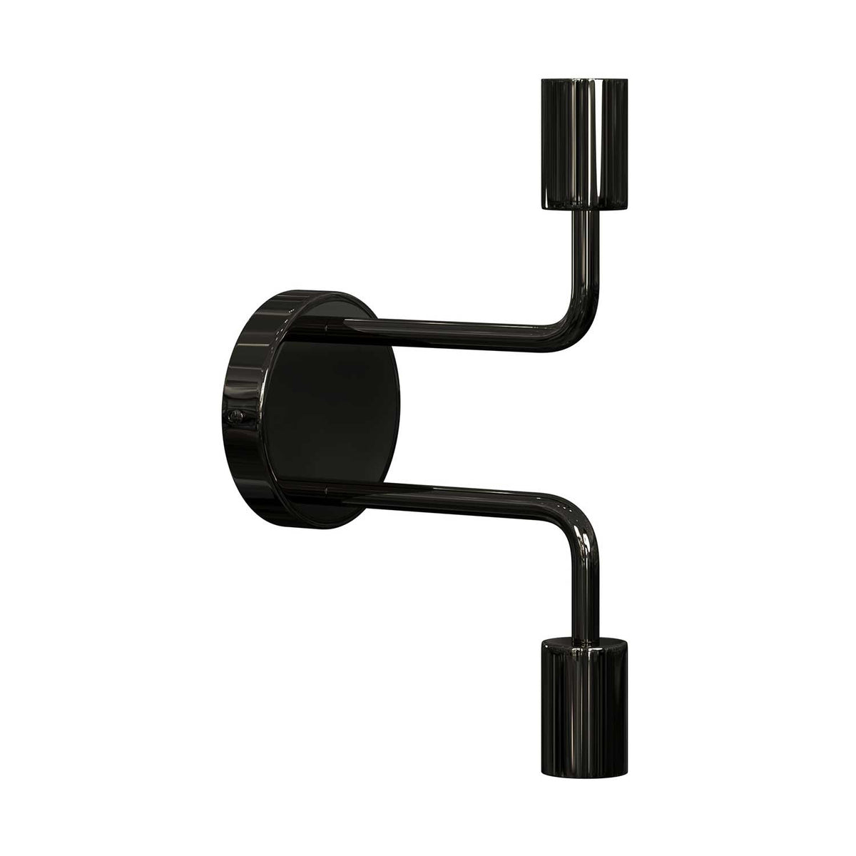 Fermaluce Metal, Wandleuchte aus Metall mit doppeltem gebogenem Arm – Perlenschwarz – Ansicht 3