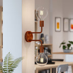Fermaluce Metal, Wandleuchte aus Metall mit doppeltem gebogenem Arm - Satin-Kupfer – Ansicht 2