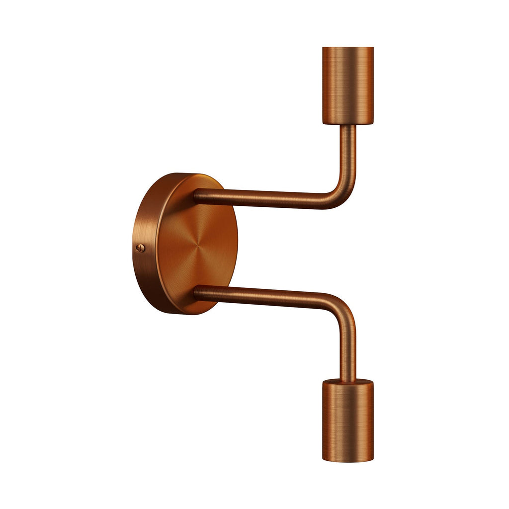 Fermaluce Metal, Wandleuchte aus Metall mit doppeltem gebogenem Arm - Satin-Kupfer – Ansicht 3