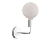 Fermaluce Metal, Wandlampe aus Metall mit gebogenem Verlängerungsarm – Weiß