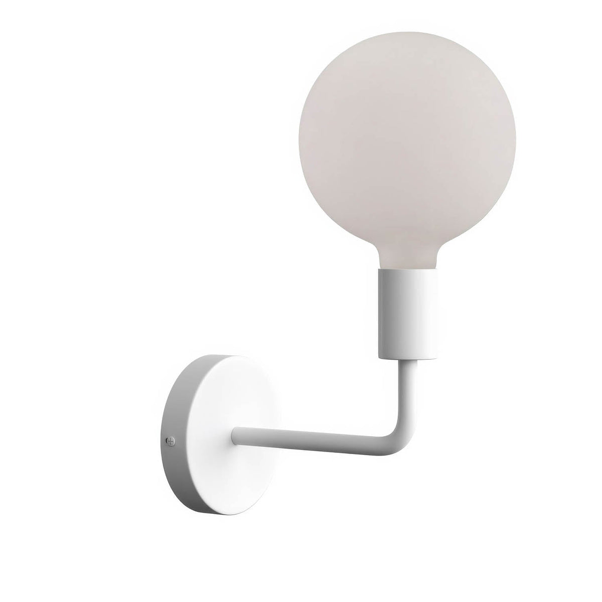 Fermaluce Metal, Wandlampe aus Metall mit gebogenem Verlängerungsarm – Weiß