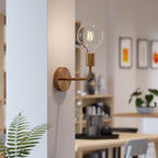 Fermaluce Metal, Wandleuchte aus Metall mit Bogenausleger – Satin-Bronze – Ansicht 2