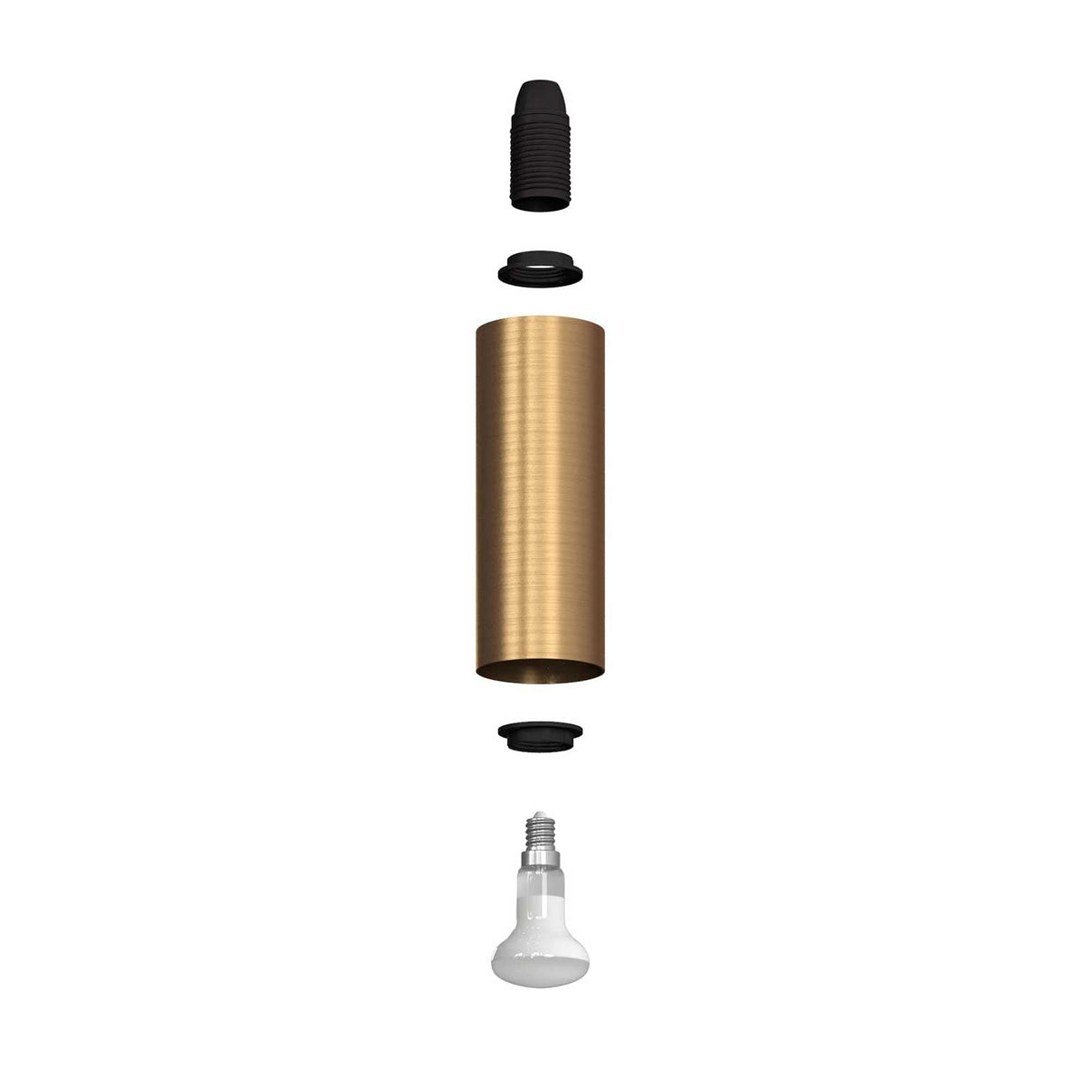 Fermaluce Metal, Wandlampe aus Metall mit gebogenem Ausleger und Tub-E14 Schirm – Satin-Bronze – Ansicht 3