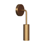 Fermaluce Metal, Wandlampe aus Metall mit gebogenem Ausleger und Tub-E14 Schirm – Satin-Bronze