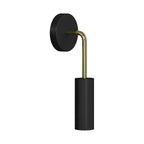Fermaluce Metal, Wandlampe aus Metall mit gebogenem Ausleger und Tub-E14 Schirm - Messing