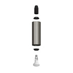 Fermaluce Metal, Wandleuchte aus Metall mit gebogenem Arm und Tub-E14-Lampenschirm – Satiniertes Titan – Ansicht 3