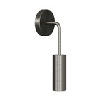 Fermaluce Metal, Wandleuchte aus Metall mit gebogenem Arm und Tub-E14-Lampenschirm – Satiniertes Titan