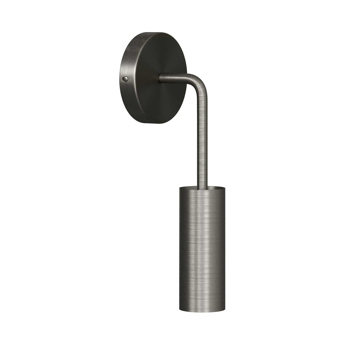 Fermaluce Metal, Wandleuchte aus Metall mit gebogenem Arm und Tub-E14-Lampenschirm – Satiniertes Titan