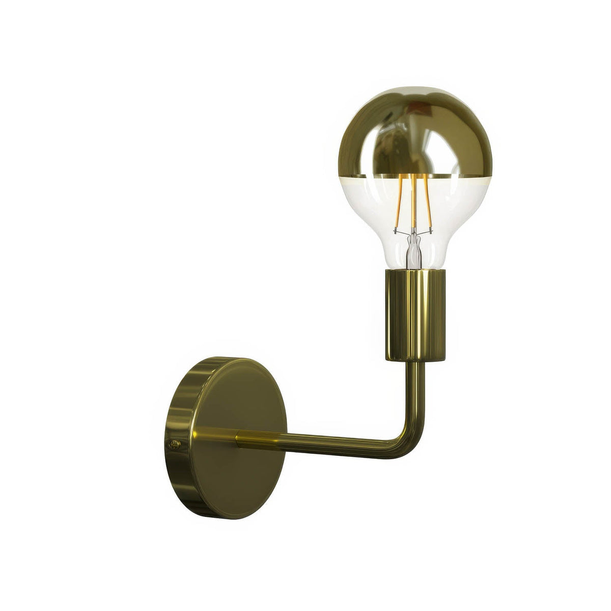 Fermaluce Metal, Wandlampe aus Metall mit geschwungenem Arm – Messing