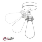 Fermaluce Metall 90° mit E27-Gewindefassung, schwenkbarer Lichtpunkt aus Metall – Messing – Ansicht 3