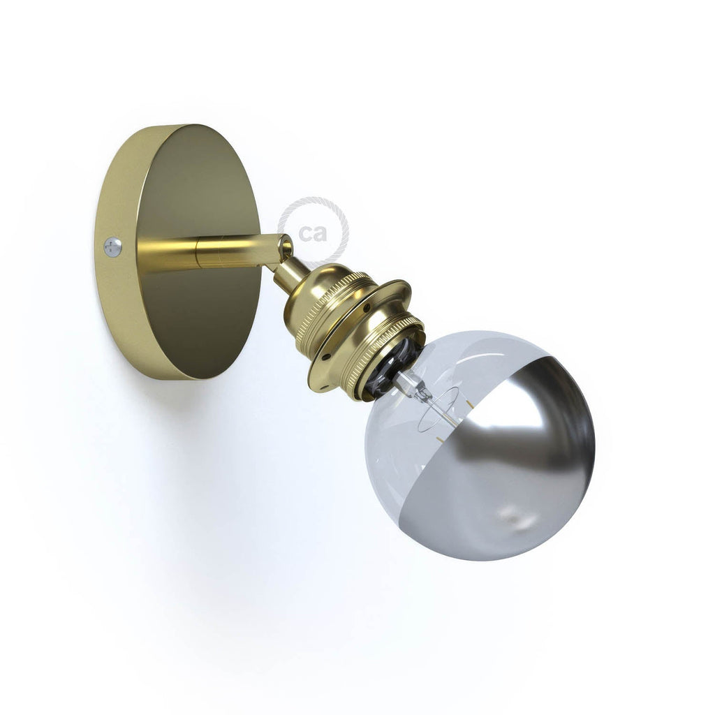Fermaluce Metall 90° mit E27-Gewindefassung, schwenkbarer Lichtpunkt aus Metall – Messing