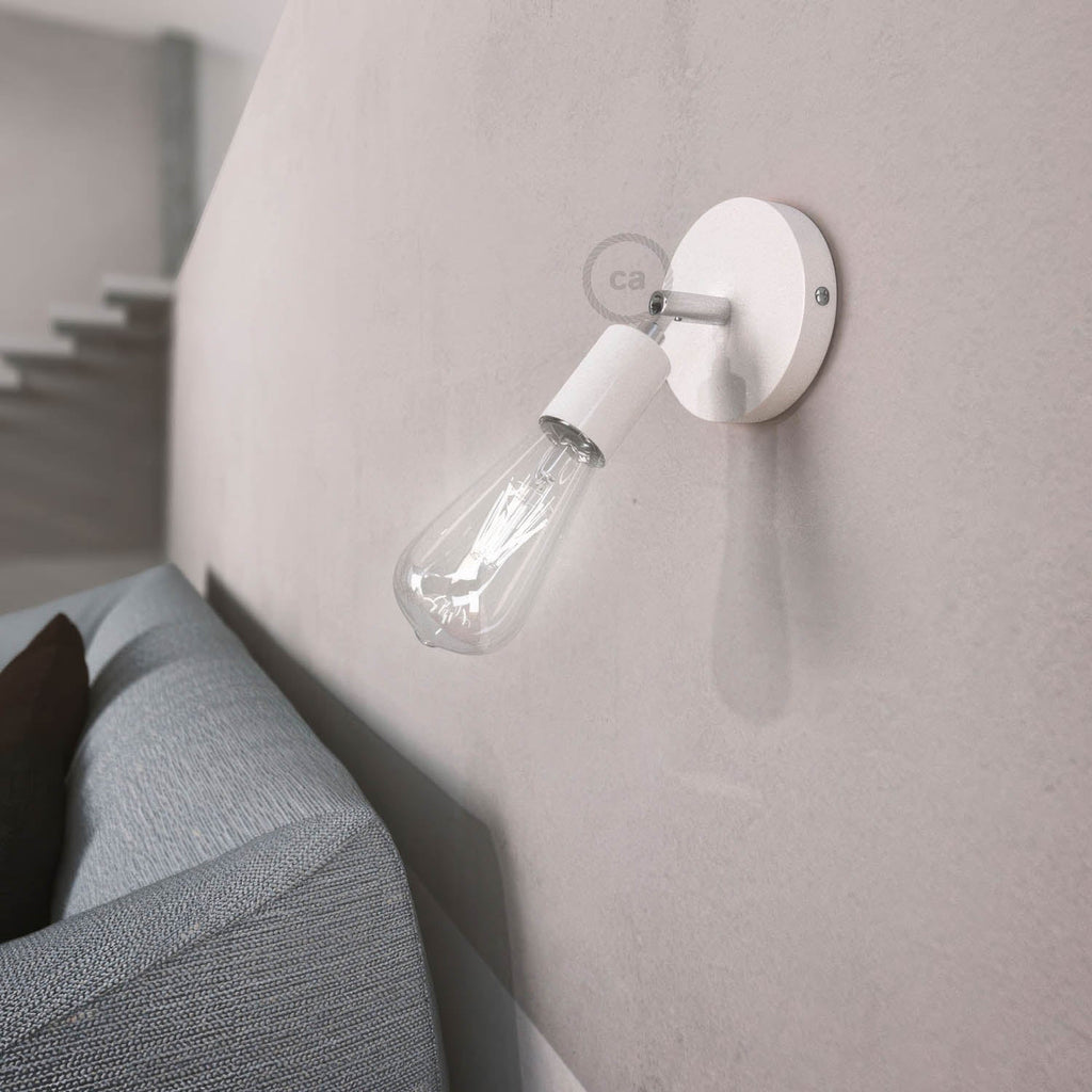 Fermaluce Metall 90°, schwenkbarer Lichtpunkt für Wand oder Decke – Hochglanz Weiß – Ansicht 2