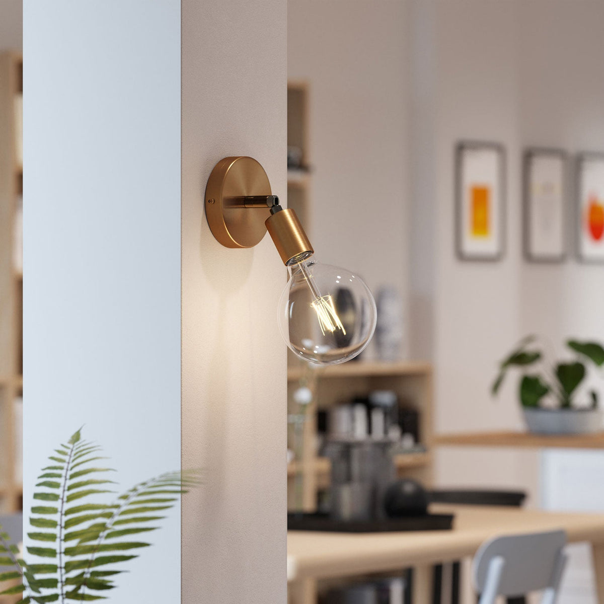 Fermaluce Metall 90°, schwenkbarer Lichtpunkt für Wand oder Decke – Satin-Bronze – Ansicht 2