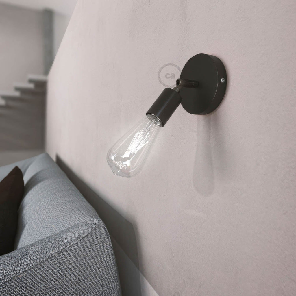 Fermaluce Metall 90°, verstellbarer Lichtpunkt für Wand oder Decke – Schwarz – Ansicht 2