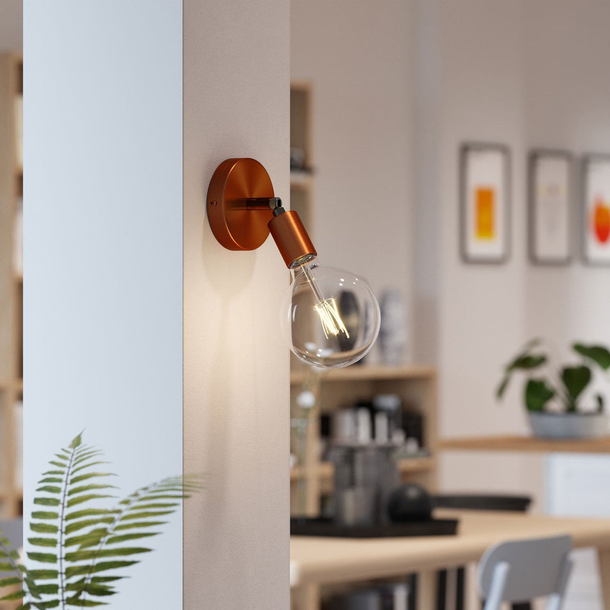 Fermaluce Metall 90°, schwenkbarer Wand- oder Deckenstrahler – Satin Kupfer – Ansicht 2