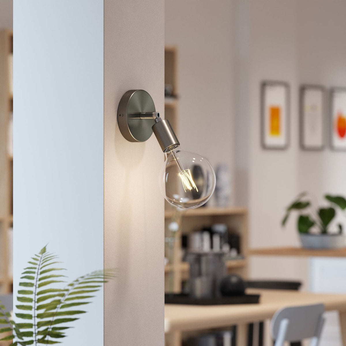 Fermaluce Metall 90°, verstellbare Lichtquelle für Wand oder Decke – Satin-Titan – Ansicht 2