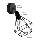 Fermaluce Modulair mit schwenkbarem Gelenk, Diamond-Lampenschirm und IP65-wasserdichter Fassung – Schwarz – Ansicht 6