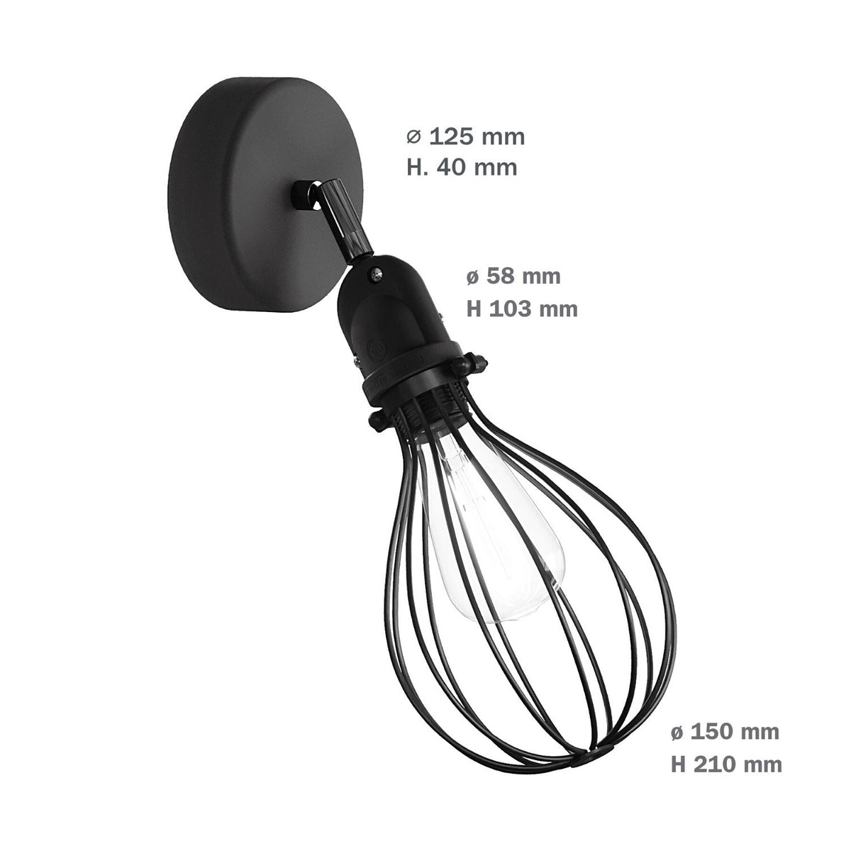 Fermaluce Modulair mit schwenkbarem Gelenk, Drop-Schirm und IP65-wasserdichter Fassung – Schwarz – Ansicht 6