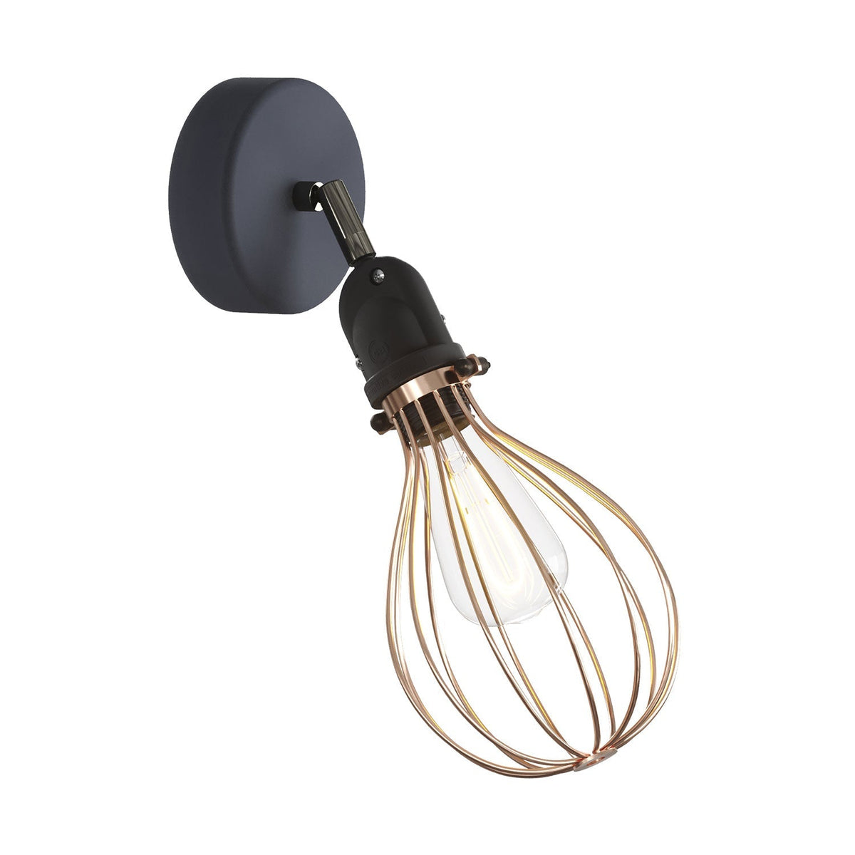Fermaluce Modulair mit schwenkbarem Gelenk, Drop-Schirm und IP65-wasserdichter Fassung - Kupfer