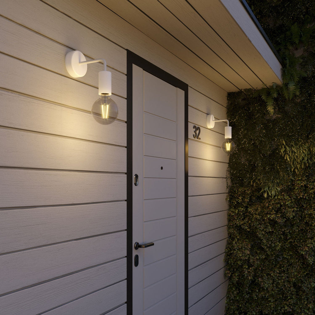 Fermaluce Modulair ELEGANT mit L-Verlängerung, Baldachin und IP65 wasserdichter Lampenfassung – Weiß – Ansicht 2