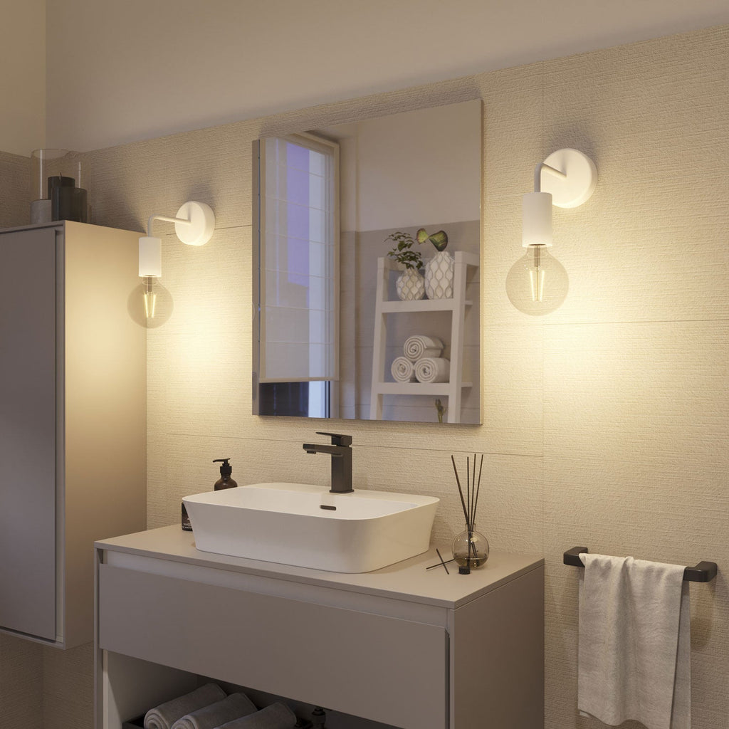Fermaluce Modulair ELEGANT mit L-Verlängerung, Baldachin und IP65 wasserdichter Lampenfassung – Weiß – Ansicht 4