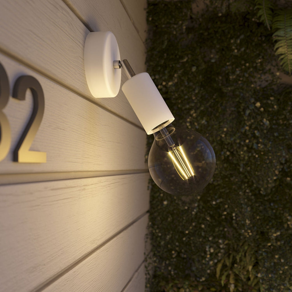 Fermaluce Modulair ELEGANT mit schwenkbarem Gelenk, Baldachin und IP65 wasserdichter Lampenfassung – Weiß – Ansicht 3