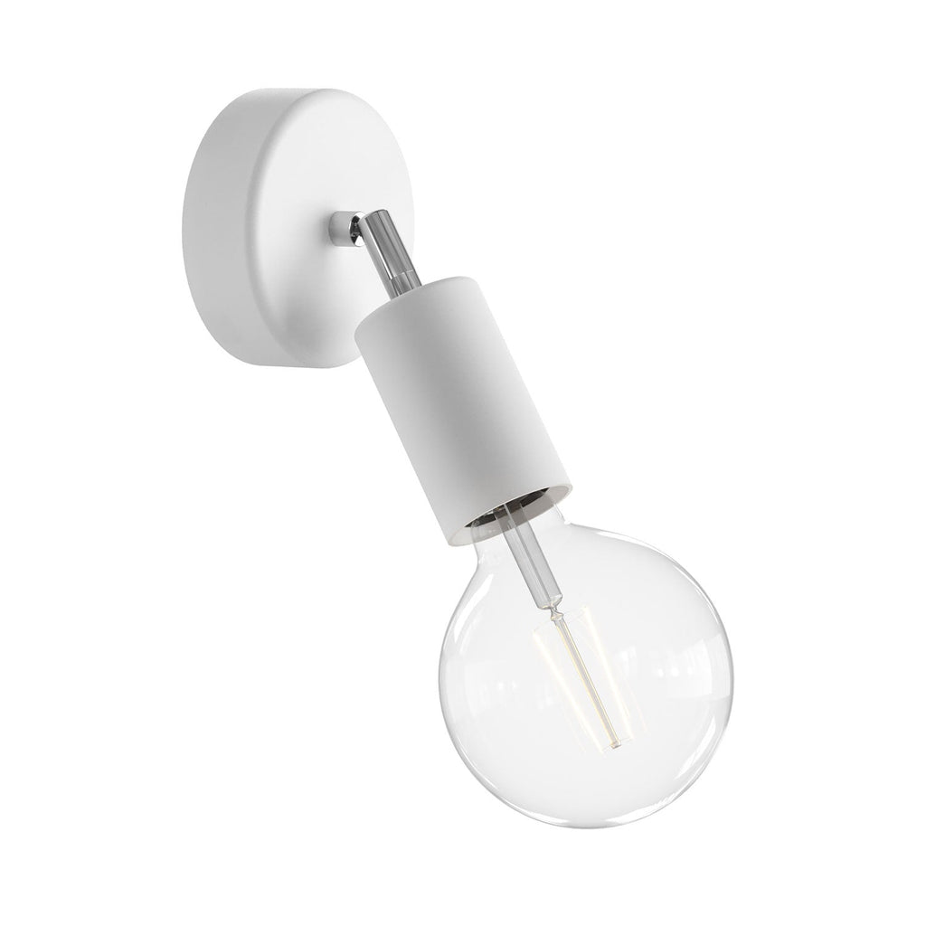 Fermaluce Modulair ELEGANT mit schwenkbarem Gelenk, Baldachin und IP65 wasserdichter Lampenfassung – Weiß