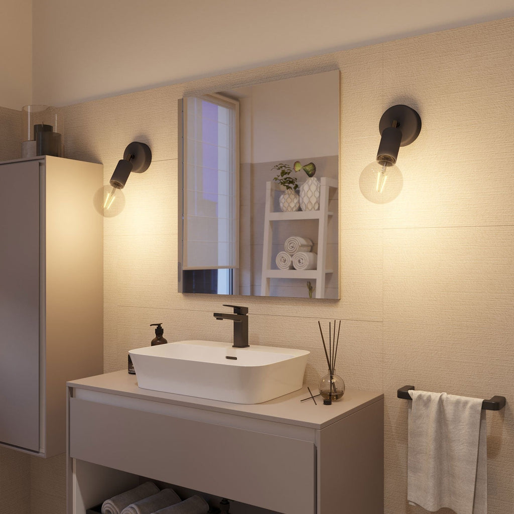Fermaluce Modulair ELEGANT mit schwenkbarem Gelenk, Baldachin und Fassung IP65 wasserdicht – Schwarz – Ansicht 4