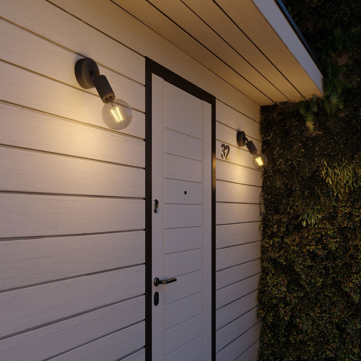 Fermaluce Modulair ELEGANT mit schwenkbarem Gelenk, Baldachin und Fassung IP65 wasserdicht – Schwarz – Ansicht 2
