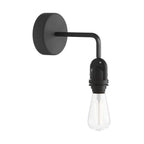 Fermaluce für Modulair-Lampenschirme mit L-Arm, Baldachin und IP65-wasserdichter Lampenfassung – Schwarz