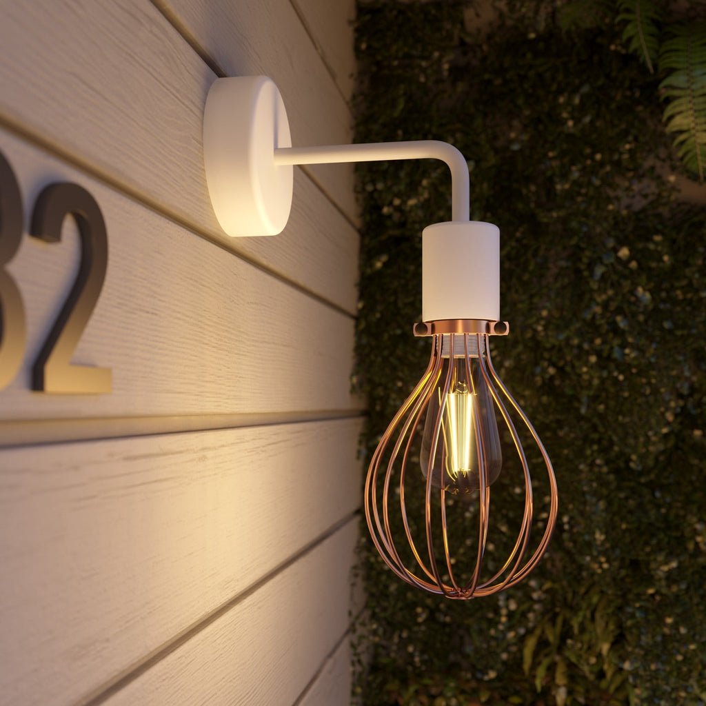 Fermaluce für Modulair ELEGANT Lampenschirm mit L-Verlängerung, Baldachin und IP65-wasserdichter Fassung – Weiß – Ansicht 3