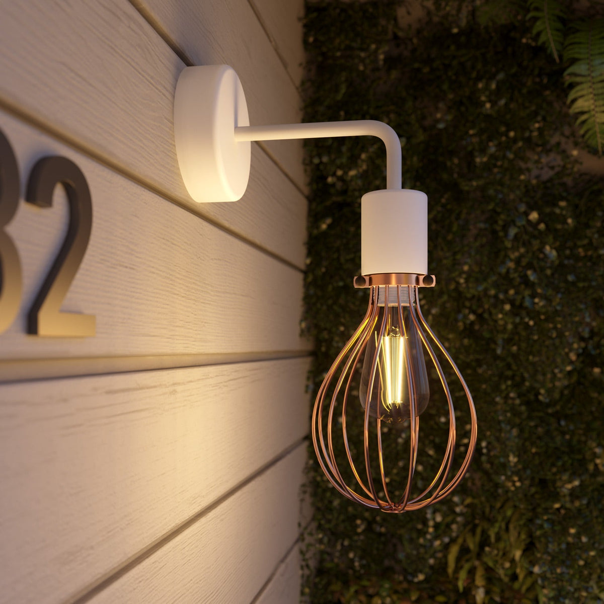 Fermaluce für Modulair ELEGANT Lampenschirm mit L-Verlängerung, Baldachin und IP65-wasserdichter Fassung – Weiß – Ansicht 3