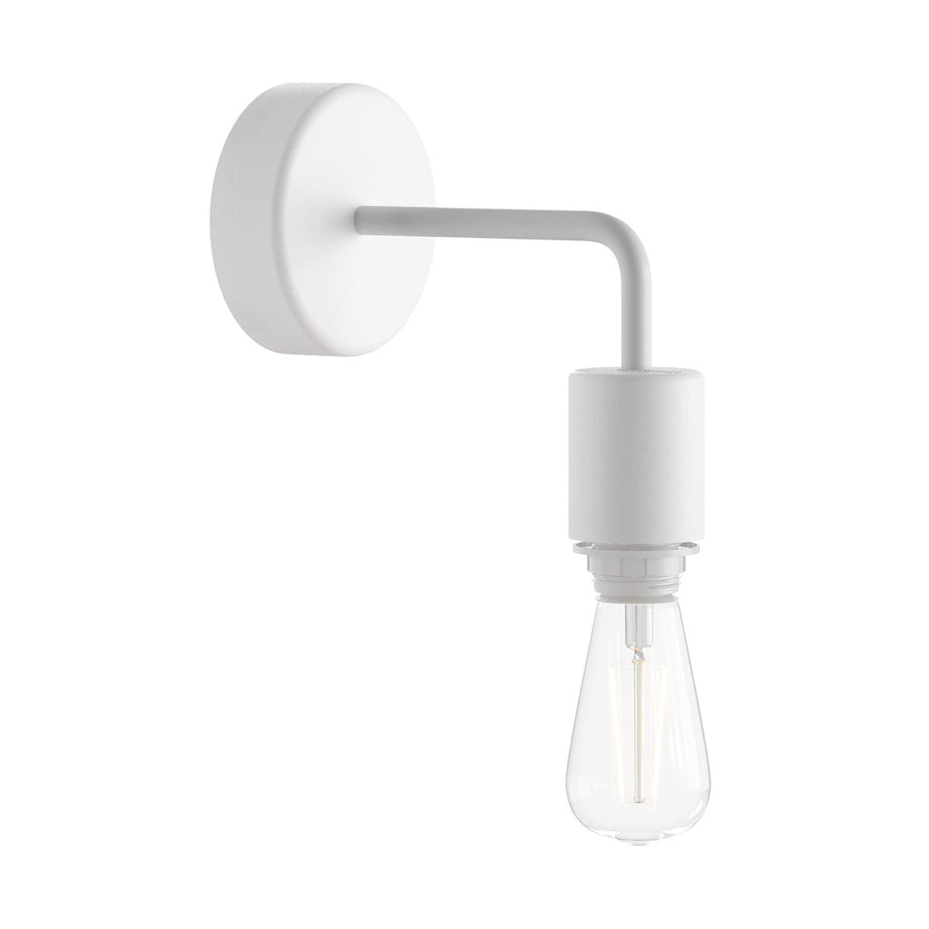 Fermaluce für Modulair ELEGANT Lampenschirm mit L-Verlängerung, Baldachin und IP65-wasserdichter Fassung – Weiß
