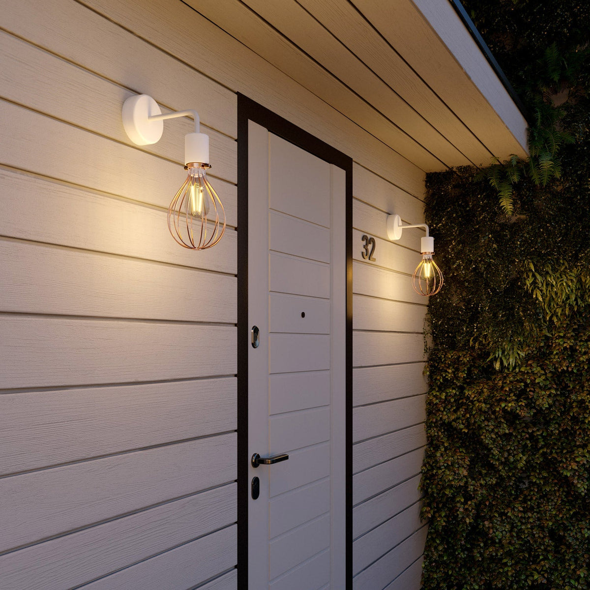 Fermaluce für Modulair ELEGANT Lampenschirm mit L-Verlängerung, Baldachin und IP65-wasserdichter Fassung – Weiß – Ansicht 2