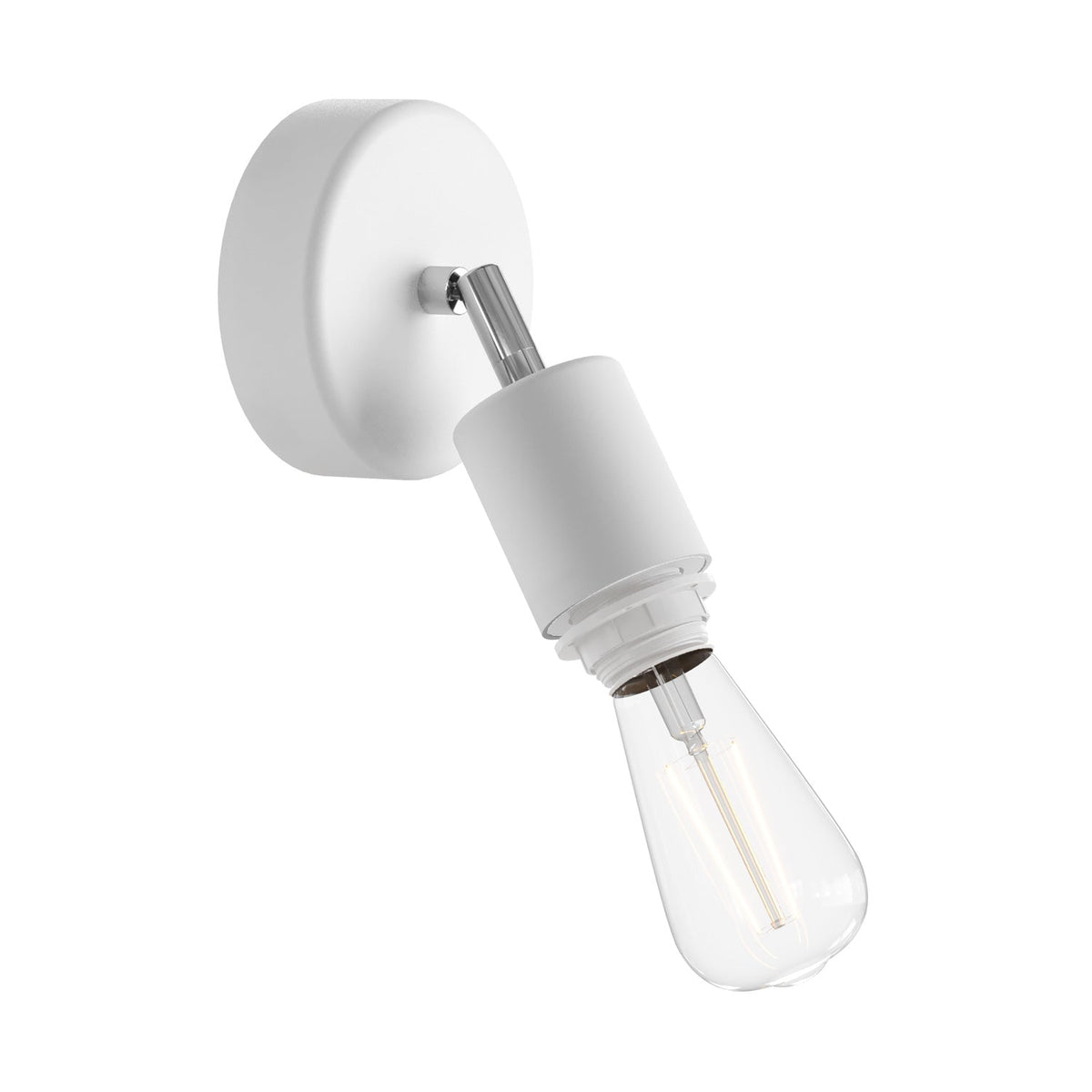 Fermaluce für Modulair ELEGANT-Lampenschirm mit schwenkbarem Gelenk, Rosette und IP65-wasserdichter Lampenfassung – Weiß