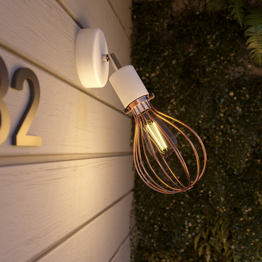 Fermaluce für Modulair ELEGANT-Lampenschirm mit schwenkbarem Gelenk, Rosette und IP65-wasserdichter Lampenfassung – Weiß – Ansicht 3