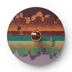 Fermaluce Romantic mit UFO-Lampenschirm aus doppelseitig illustriertem Holz von Davide Bonazzi