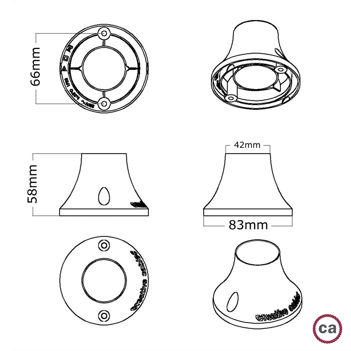 Fermaluce Vintage, metallisierter Lichtpunkt für Wand oder Decke – Chrom – Ansicht 4