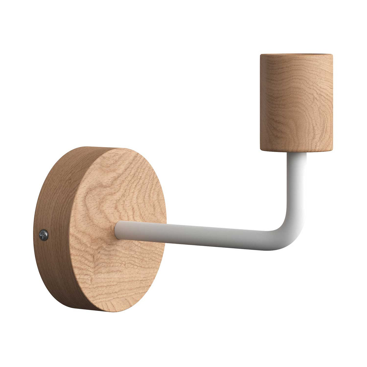 Fermaluce Wood, Wandleuchte aus Holz mit gebogenem Arm – Neutral – Ansicht 3