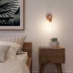 Fermaluce Wood, Wandleuchte aus Holz mit gebogenem Arm – Neutral – Ansicht 2