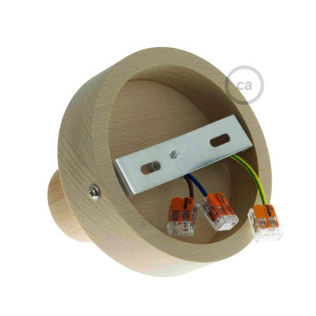 Fermaluce Wood S, Lichtpunkt für Wand oder Decke aus Holz – Neutral – Ansicht 3