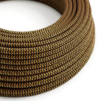 Glänzendes Textilkabel in Gold und Anthrazit-Schwarz ZigZag