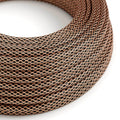 Textilkabel in Schwarz mit Kupfer-Geflecht – das originale Creative Cables-Kabel, ideal für freiliegende Designer-Installationen