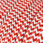 Elektrikkabel in Stoff Rot Feuer und Reinweiß ZigZag – Ansicht 2