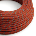 Elektrikkabel mit Baumwollmantel Ziegelrot und Blau Vertigo