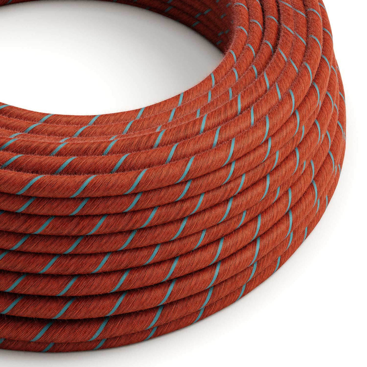 Elektrikkabel mit Baumwollmantel Ziegelrot und Blau Vertigo
