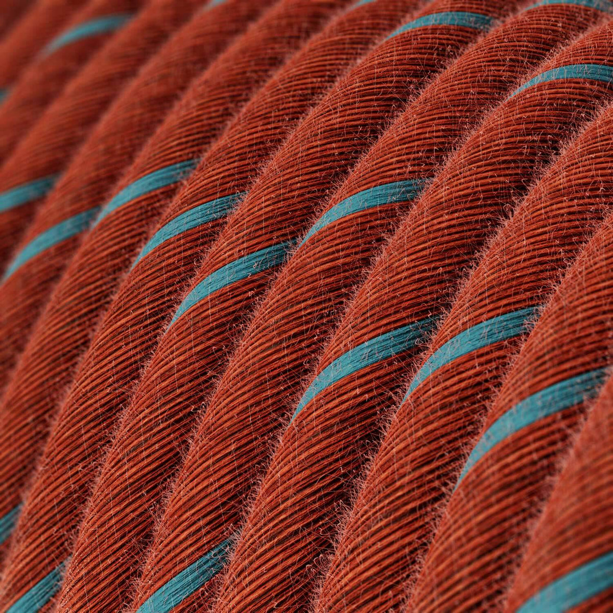 Elektrikkabel mit Baumwollmantel Ziegelrot und Blau Vertigo – Ansicht 2