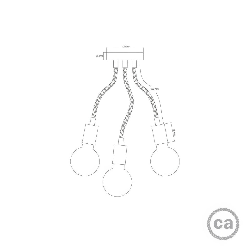 Flex 60 schwenkbare Wand- oder Deckenleuchte mit diffusem Licht und LED-Lampe G95 – Schwarz – Ansicht 4