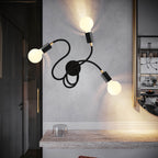 Flex 60 schwenkbare Wand- oder Deckenleuchte mit diffusem Licht und LED-Lampe G95 – Schwarz – Ansicht 2