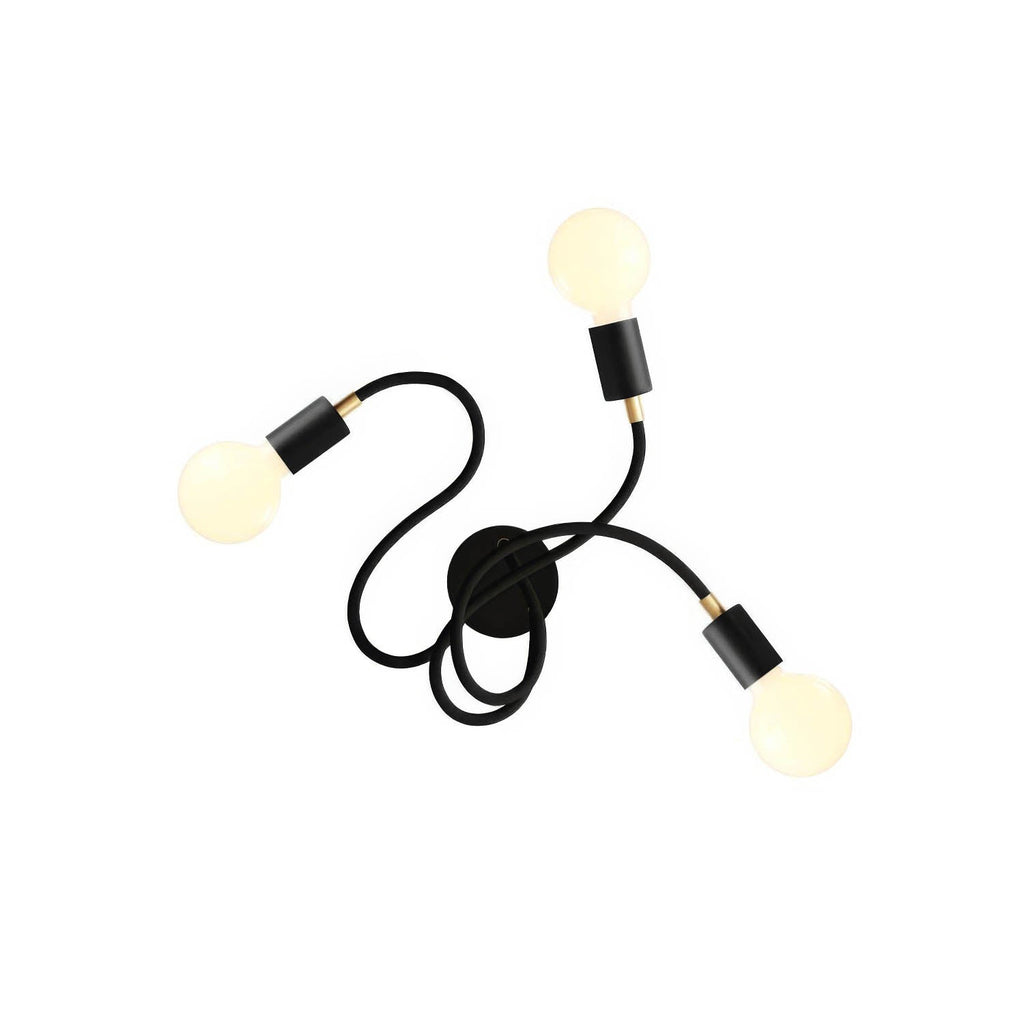 Flex 60 schwenkbare Wand- oder Deckenleuchte mit diffusem Licht und LED-Lampe G95 – Schwarz